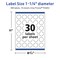 Avery TrueBlock Matte White Paper Labels, 1-1/4" diameter Round